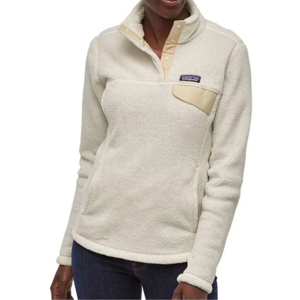 Patagonia Re-Tool Snap-T Fleece Pullover White XL 25442 Worn Wear